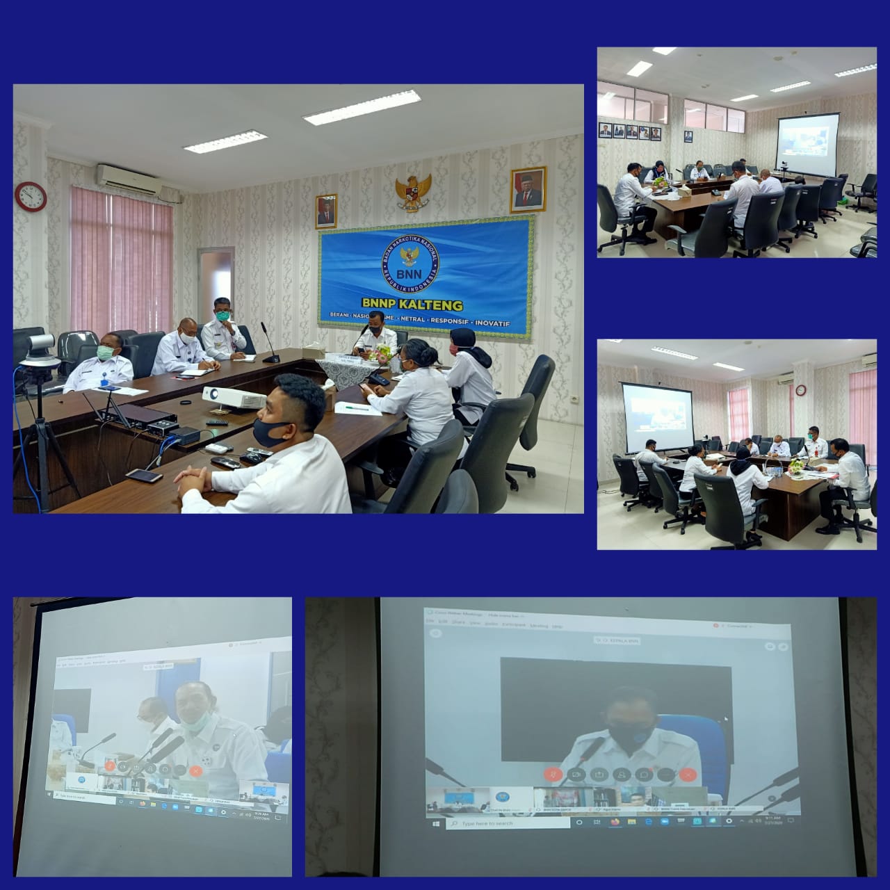 BNNP Kalteng menghadiri kegiatan Video Conference dalam rangka Rapim BNN yang di selenggarakan Puslidatin BNN