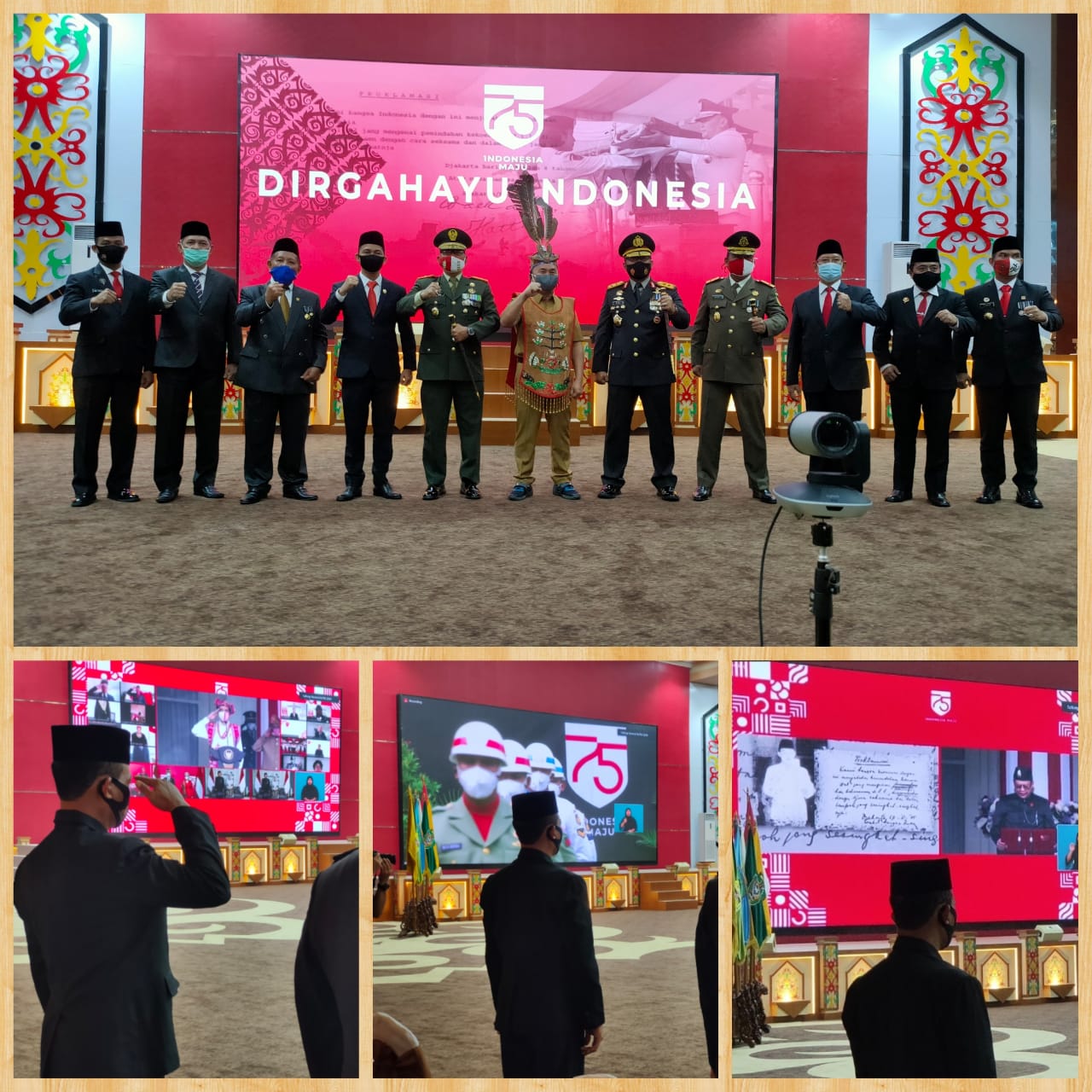 Kepala BNNP Kalteng Brigjen Pol Drs. Edi Swasono Menghadiri Undangan Gubernur Kalimantan Tengah (Kalteng) Sugianto Sabran beserta Forkopimda Provinsi Kalteng mengikuti upacara detik-detik Proklamasi Kemerdekaan RI secara virtual