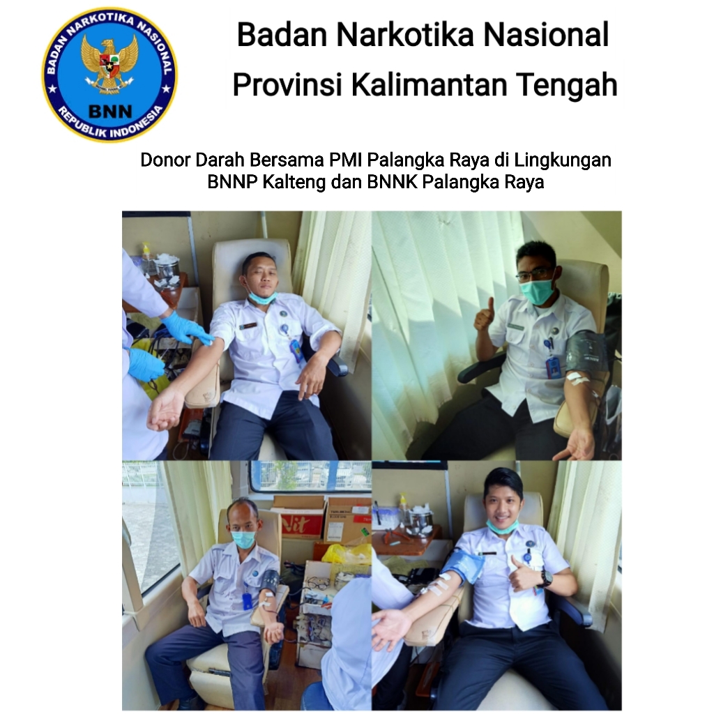 BNNP Kalteng dan BNNK Palangka Raya Melakukan Kegiatan Donor Darah