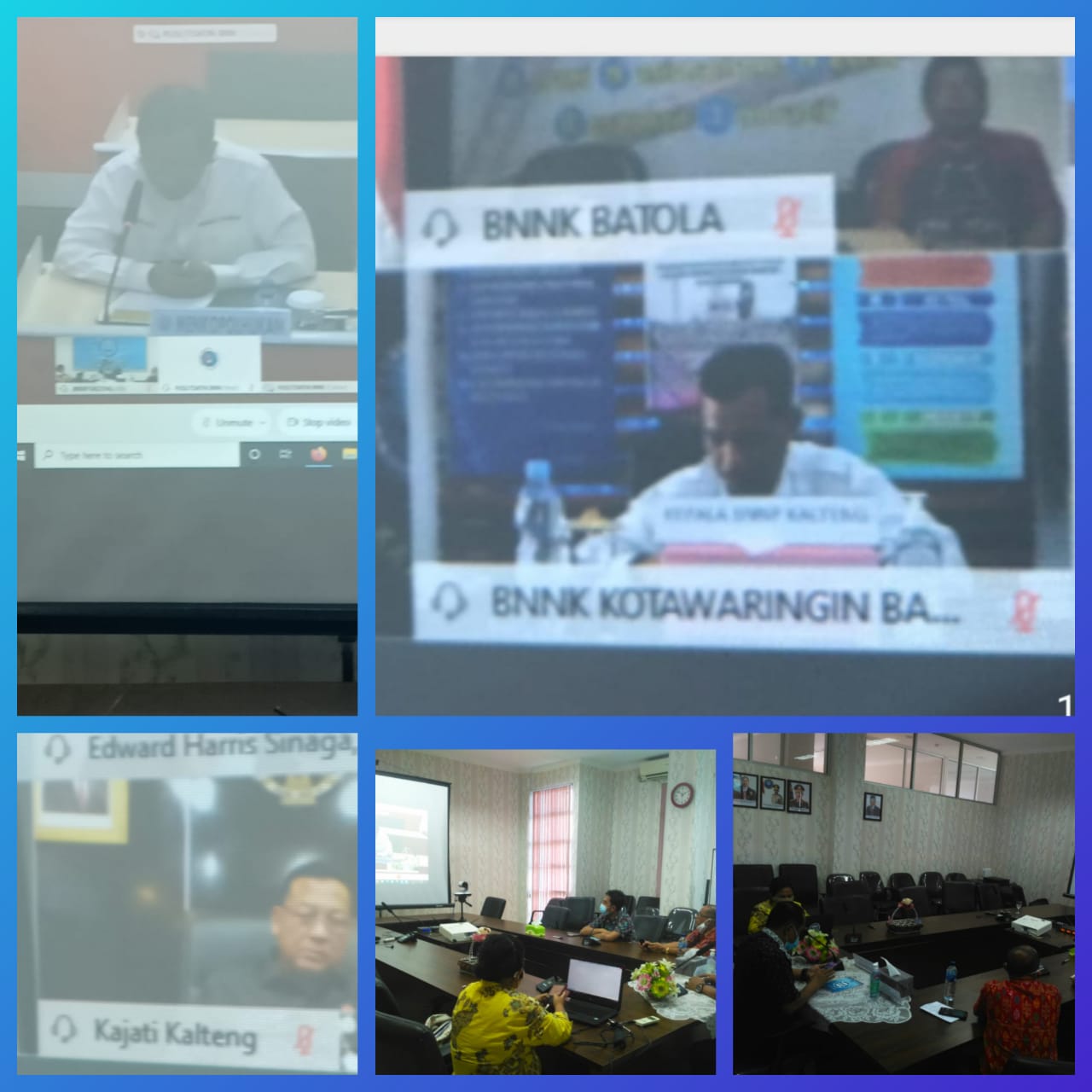 Kepala BNNP Kalteng mengikuti Acara video conference dalam rangka Kunjungan Menkopolhukam Prof.Dr. Mohammad Mahfud MD Secara Virtual