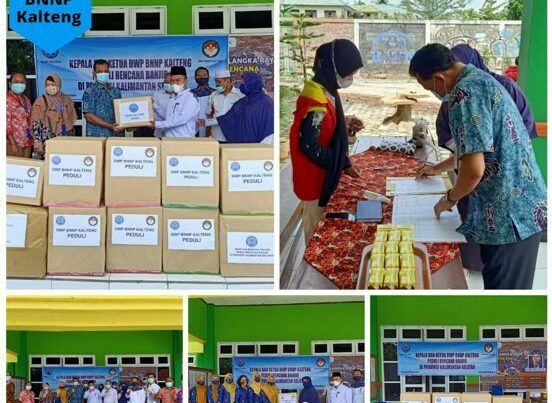 BNNP Kalteng Menyerahkan Bantuan Sosial untuk Bencana Banjir di Provinsi Kalimantan Selatan