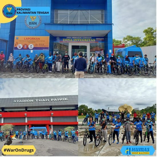 Kegiatan olahraga Gowes di sekitar kantor BNNP Kalteng Kegiatan olahraga Gowes di sekitar kantor BNNP Kalteng