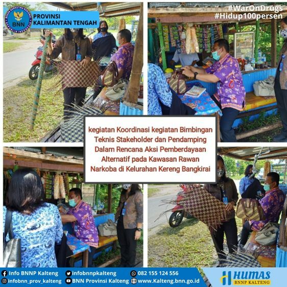 Koordinasi kegiatan Bimbingan Teknis Stakeholder dan Pendamping Dalam Rencana Aksi Pemberdayaan Alternatif pada Kawasan Rawan Narkoba di Kelurahan Kereng Bangkirai