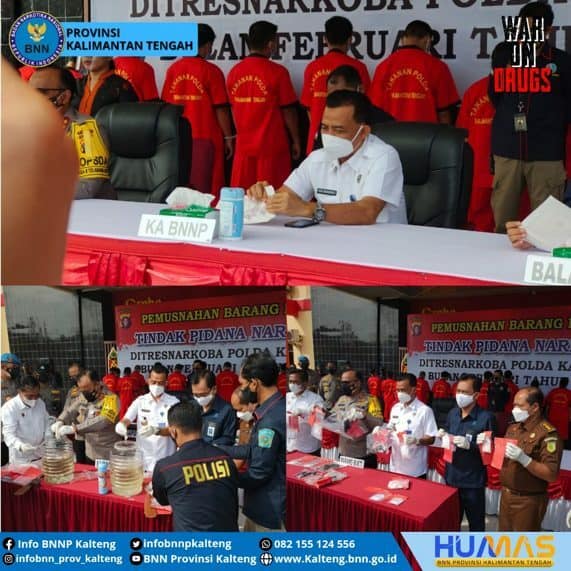 Kepala BNNP Kalteng menghadiri kegiatan Press Conference Pemusnahan Barang Bukti Narkoba di Polda Kalteng Kepala BNNP Kalteng menghadiri kegiatan Press Conference Pemusnahan Barang Bukti Narkoba di Polda Kalteng