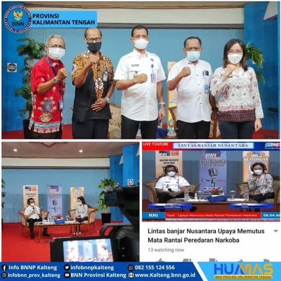Kepala BNNP Kalteng hadiri dialog di RRI Pro 1 Palangka Raya, Lintas Banjar Nusantara (Topik : Upaya Memutus Rantai Peredaran Narkotika)