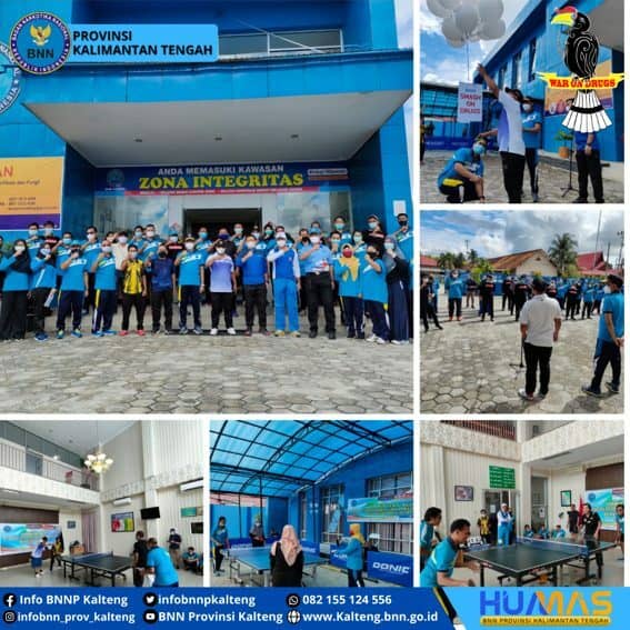 Turnamen Tenis Meja antar Pegawai BNNP Kalteng dan jajaran serta Atlet PTMSI Provinsi Kalteng