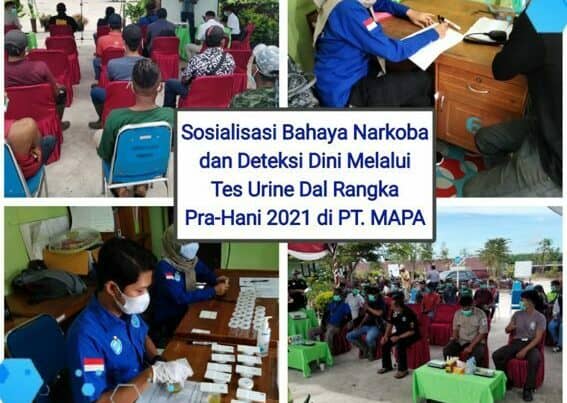 Kegiatan Pra HANI 2021 berupa Sosialisasi bahaya narkoba dan Deteksi Dini Melalui Tes Urine