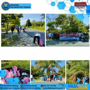 Senam Bersama, Kerja Bakti, Pembagian Leaflet dan Pemasangan Stiker War on Drugs dalam rangka Pra HANI 2021