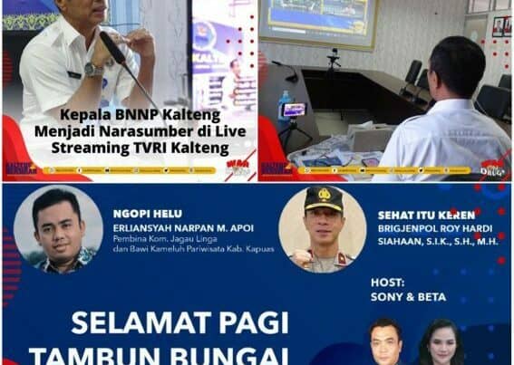 Kepala BNNP Kalteng melakukan Live Streaming dengan ‘TVRI ‘Sehat Itu Keren’