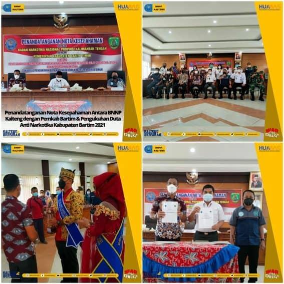 Penandatanganan Nota Kesepahaman P4GN dan Pelantikan Duta Anti Narkotika Barito Timur 2021