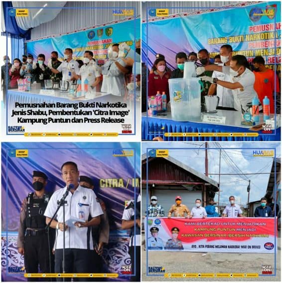 Pemusnahan Barang Bukti Shabu dan Pembentukan Citra/Image Kampung Puntun Bersinar serta Press Rilis Pengungkapan Kasus Narkotika di Kampung Puntun Pemusnahan Barang Bukti Shabu dan Pembentukan Citra/Image Kampung Puntun Bersinar serta Press Rilis Pengungkapan Kasus Narkotika di Kampung Puntun