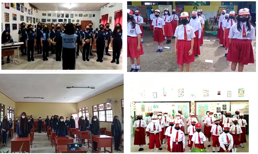 Kegiatan menggelorakan Mars BNN di Sekolah Menengah Umum dan Sekolah Menengah Pertama