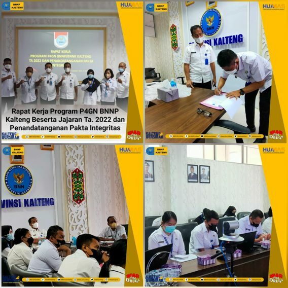 Rapat Kerja Program P4GN BNNP Kalteng dan Jajaran T.A 2022 serta Penandatanganan Pakta Integritas Rapat Kerja Program P4GN BNNP Kalteng dan Jajaran T.A 2022 serta Penandatanganan Pakta Integritas