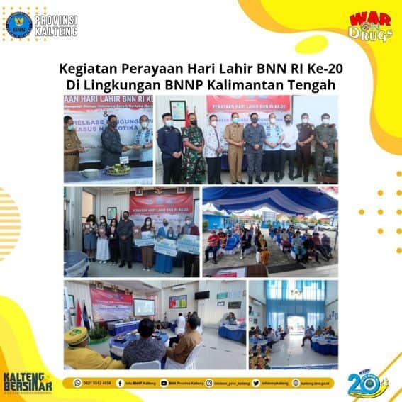 Kegiatan perayaan hari lahir BNN-RI ke-20 dilingkungan BNNP Kalimantan Tengah