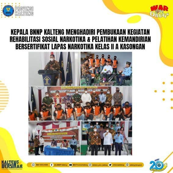 Kepala BNNP Kalteng Menghadiri Pembukaan Kegiatan Rehabilitasi Sosial Narkotika & Pelatihan Kemandirian Bersertifikat TA 2022 Lapas Narkotika Kelas II A Kasongan Kepala BNNP Kalteng Menghadiri Pembukaan Kegiatan Rehabilitasi Sosial Narkotika & Pelatihan Kemandirian Bersertifikat TA 2022 Lapas Narkotika Kelas II A Kasongan