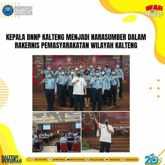 Kepala BNNP Kalteng menjadi Narasumber dalam kegiatan Rapat Kerja Teknis Pemasyarakatan Wilayah Kalteng T.A 2022 Kepala BNNP Kalteng menjadi Narasumber dalam kegiatan Rapat Kerja Teknis Pemasyarakatan Wilayah Kalteng T.A 2022
