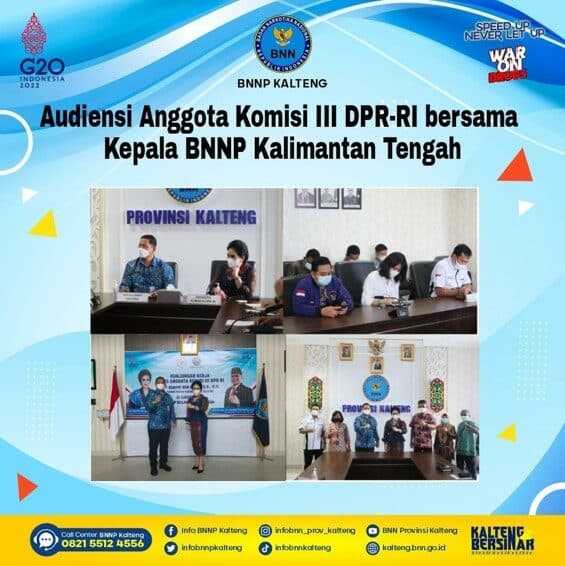 Kegiatan Audiensi Anggota Komisi III DPR-RI Bersama Kepala BNNP Kalimantan Tengah