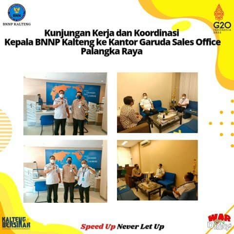 Kunjungan Kerja Dan Koordinasi Kepala BNNP Kalteng Ke Kantor Garuda Sales Office Palangka Raya