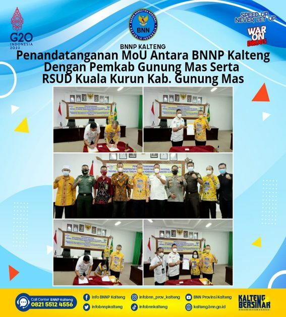 Penandatanganan Mou Antara BNNP Kalteng Dengan Pemerintah Daerah Kabupaten Gunung Mas Serta RSUD Kuala Kurun
