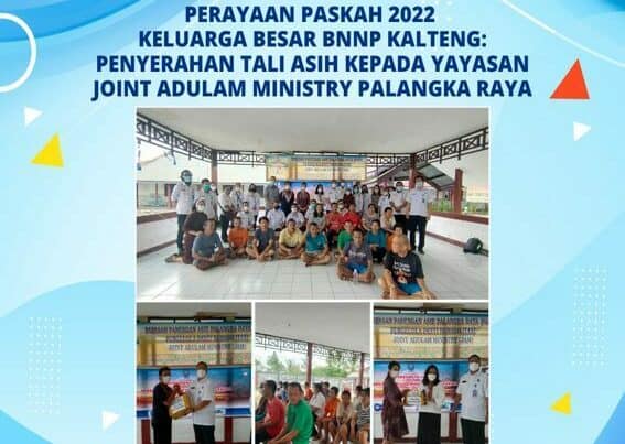 Perayaan Paskah Keluarga Besar BNNP Kalteng, Penyerahan Tali Asih Kepada Yayasan Joint Adulam Ministry Palangka Raya