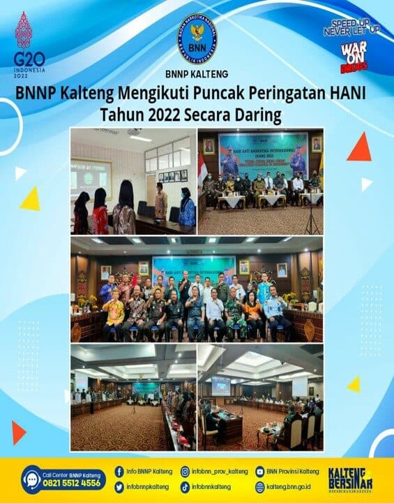Kegiatan BNNP Kalteng Mengikuti Puncak Peringatan HANI Tahun 2022 Secara Daring Konsep Otomatis