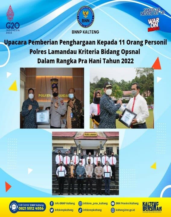 Kegiatan Upacara Pemberian Penghargaan Kepada 11 Orang Personel Polres Lamandau Kriteria Bidang OPSNAL Dalam Rangka Pra HANI Tahun 2022 Kegiatan Upacara Pemberian Penghargaan Kepada 11 Orang Personel Polres Lamandau Kriteria Bidang OPSNAL Dalam Rangka Pra HANI Tahun 2022