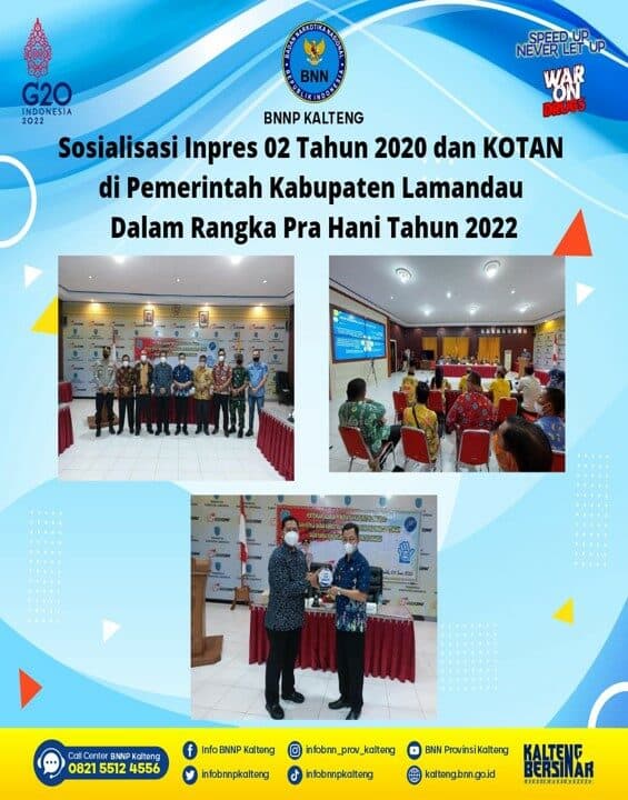 Sosialisasi INPRES 02 Tahun 2020 Dan Kota (Kota / Kabupaten Tanggap Ancaman Narkoba) Di Pemerintah Kabupaten Lamandau Dalam Rangka Pra HANI Tahun 2022 Sosialisasi INPRES 02 Tahun 2020 Dan Kota (Kota / Kabupaten Tanggap Ancaman Narkoba) Di Pemerintah Kabupaten Lamandau Dalam Rangka Pra HANI Tahun 2022