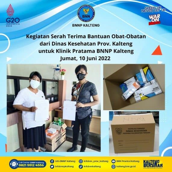 Kegiatan Serah Terima Bantuan Obat-Obatan Dari DINKES Provinsi KalTeng Untuk Klinik Pratama BNNP KalTeng Kegiatan Serah Terima Bantuan Obat-Obatan Dari DINKES Provinsi KalTeng Untuk Klinik Pratama BNNP KalTeng
