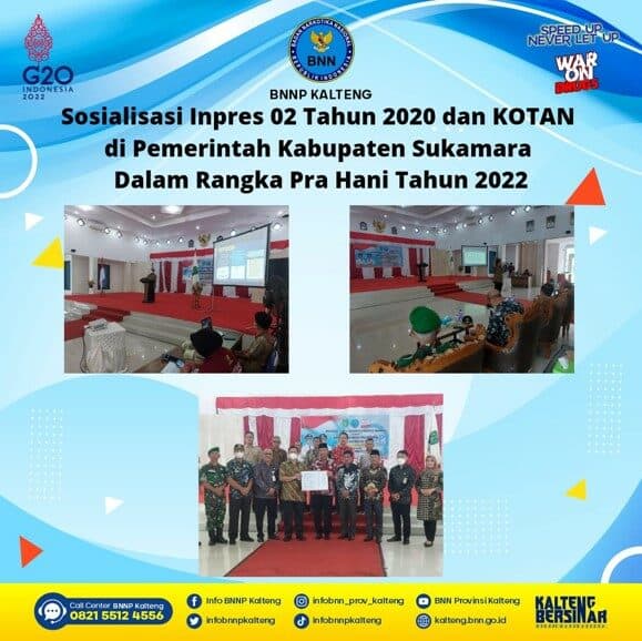 Kegiatan Sosialisasi INPRES 02 Tahun 2020 Dan Kota (Kota / Kabupaten Tanggap Ancaman Narkoba) Di Pemerintahan Kabupaten Sukamara Dalam Rangka Pra HANI Tahun 2022 Kegiatan Sosialisasi INPRES 02 Tahun 2020 Dan Kota (Kota / Kabupaten Tanggap Ancaman Narkoba) Di Pemerintahan Kabupaten Sukamara Dalam Rangka Pra HANI Tahun 2022