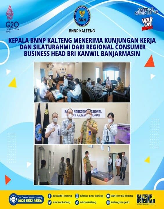 Kepala BNNP Kalimantan Tengah Menerima Kunjungan Kerja dan Silahturahmi dari Regional Consumer Business Head BRI KANWIL Banjarmasin Kepala BNNP Kalimantan Tengah Menerima Kunjungan Kerja dan Silahturahmi dari Regional Consumer Business Head BRI KANWIL Banjarmasin
