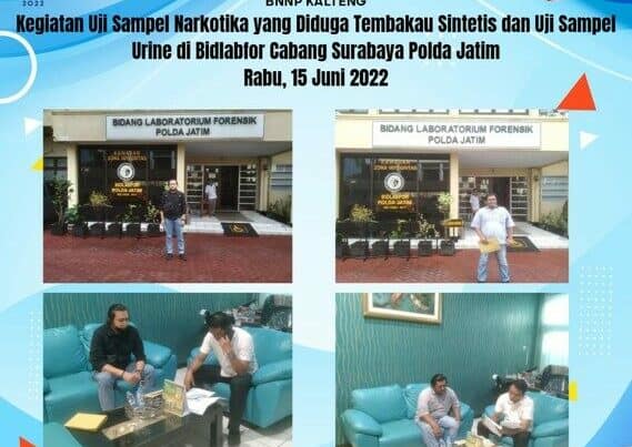 Kegiatan Bid. Pemberantasan BNNP KalTeng Melakukan Uji Sample Terhadap Narkotika Yang Diduga Jenis Tembakau Sintesis Dan Sample Urine A.N Tersangka Muhammad Rifai Als Fai Bin Tajri Di BIDLABFOR Polda JaTim