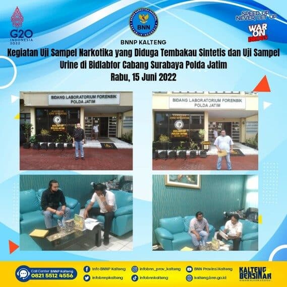 Kegiatan Bid. Pemberantasan BNNP KalTeng Melakukan Uji Sample Terhadap Narkotika Yang Diduga Jenis Tembakau Sintesis Dan Sample Urine A.N Tersangka Muhammad Rifai Als Fai Bin Tajri Di BIDLABFOR Polda JaTim Kegiatan Bid. Pemberantasan BNNP KalTeng Melakukan Uji Sample Terhadap Narkotika Yang Diduga Jenis Tembakau Sintesis Dan Sample Urine A.N Tersangka Muhammad Rifai Als Fai Bin Tajri Di BIDLABFOR Polda JaTim