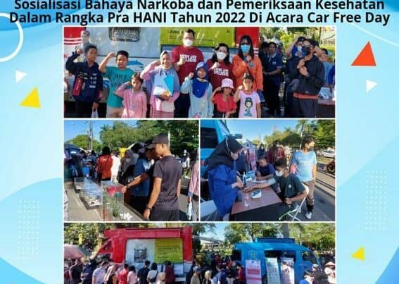 Sosialisasi Bahaya Narkoba Dan Pemeriksaan Kesehatan Dalam Rangka Pra HANI Tahun 2022 Di Acara Car Free Day