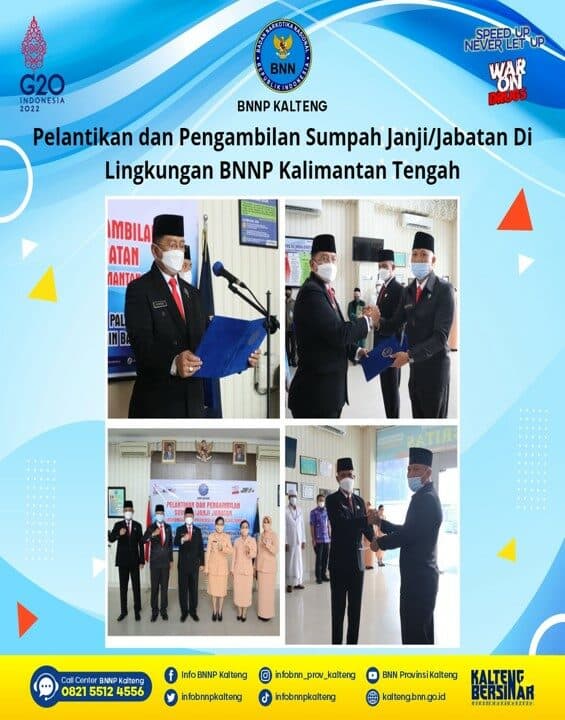 Kegiatan Pelantikan dan Pengambilan Sumpah/Janji Jabatan di Lingkungan BNNP Kalteng Serta Serah Terima Jabatan Kepala BNNK Palangka Raya dan Kepala BNNK Kotawaringin Barat Konsep Otomatis