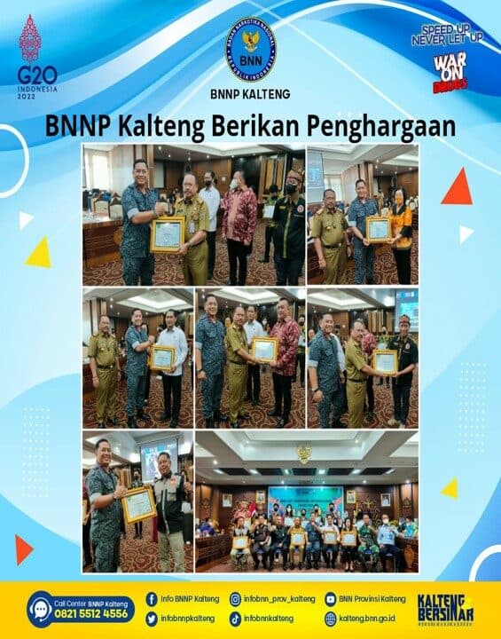 Kegiatan BNNP Kalteng Berikan Penghargaan Dalam Rangka HANI Tahun 2022 Konsep Otomatis