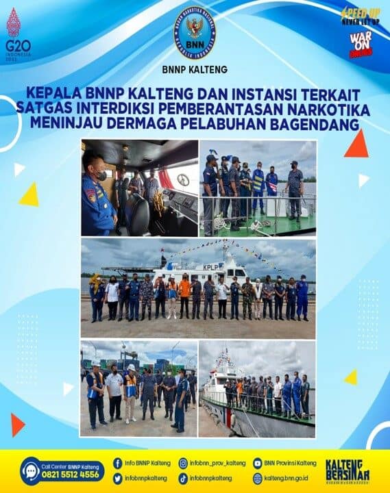 Kegiatan Kepala BNNP Kalteng dan Instansi Terkait Satgas Interdiksi Pemberantasan Narkotika Meninjau Dermaga Pelabuhan Bagendang Kegiatan Kepala BNNP Kalteng dan Instansi Terkait Satgas Interdiksi Pemberantasan Narkotika Meninjau Dermaga Pelabuhan Bagendang