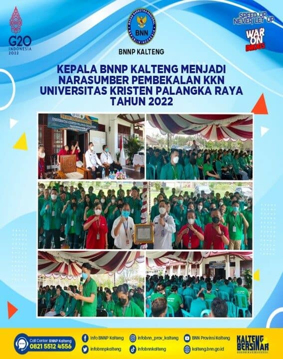 Kegiatan Kepala BNNP Kalteng Menjadi Narasumber Pembekalan KKN Universitas Kristen Palangka Raya Tahun 2022 Kegiatan Kepala BNNP Kalteng Menjadi Narasumber Pembekalan KKN Universitas Kristen Palangka Raya Tahun 2022