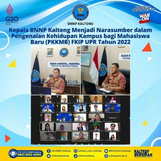 Kegiatan Kepala BNNP Kalteng Menjadi Narasumber dalam Kegiatan Pengenalan Kehidupan Kampus Bagi Mahasiswa Baru (PKKMB) Fakultas Keguruan dan Ilmu Pendidikan Universitas Palangka Raya Kegiatan Kepala BNNP Kalteng Menjadi Narasumber dalam Kegiatan Pengenalan Kehidupan Kampus Bagi Mahasiswa Baru (PKKMB) Fakultas Keguruan dan Ilmu Pendidikan Universitas Palangka Raya