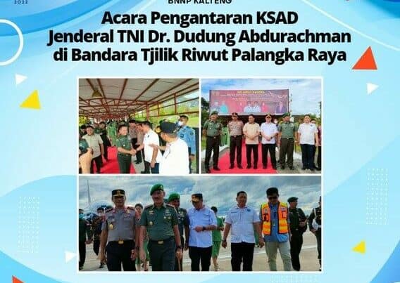 Kegiatan Pengantaran Kepala Staf Angkatan Darat Jenderal Tni Dr. Dudung Abdurachman di Bandara Tjilik Riwut Palangka Raya