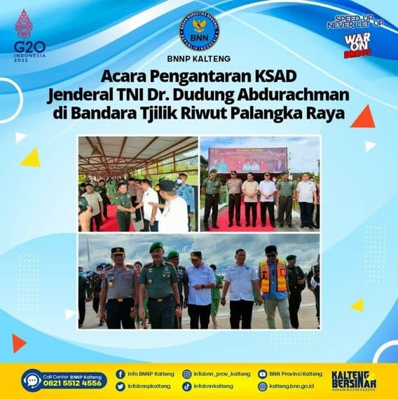 Kegiatan Pengantaran Kepala Staf Angkatan Darat Jenderal TNI Dr. Dudung Abdurachman di Bandara Tjilik Riwut Palangka Raya Kegiatan Pengantaran Kepala Staf Angkatan Darat Jenderal Tni Dr. Dudung Abdurachman di Bandara Tjilik Riwut Palangka Raya