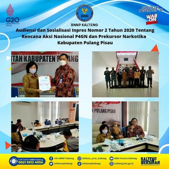 Kegiatan Audiensi dan Sosialisasi Inpres Nomor 2 Tahun 2020 Tentang Rencana Aksi Nasional P4GN dan Prekursor Narkotika di Kabupaten Pulang Pisau Kegiatan Audiensi dan Sosialisasi Inpres Nomor 2 Tahun 2020 Tentang Rencana Aksi Nasional P4GN dan Prekursor Narkotika di Kabupaten Pulang Pisau