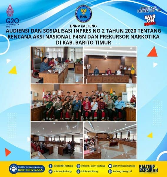 Audiensi dan Sosialisasi Inpres Nomor 2 Tahun 2020 Tentang Rencana Aksi Nasional P4GN dan Prekursor Narkotika di Kabupaten Barito Timur Audiensi dan Sosialisasi Inpres Nomor 2 Tahun 2020 Tentang Rencana Aksi Nasional P4GN dan Prekursor Narkotika di Kabupaten Barito Timur