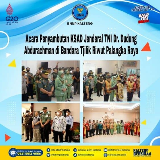 Kegiatan Penyambutan Kepala Staf Angkatan Darat Jenderal TNI Dr. Dudung Abdurachman di Bandara Tjilik Riwut Palangka Raya Kegiatan Penyambutan Kepala Staf Angkatan Darat Jenderal TNI Dr. Dudung Abdurachman di Bandara Tjilik Riwut Palangka Raya