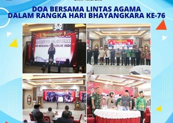 Kegiatan Doa Bersama Lintas Agama Dalam Rangka Hari Bhayangkara Ke-76