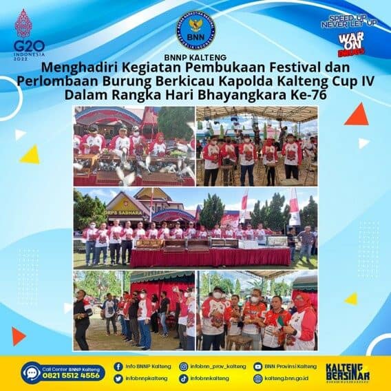 Kegiatan Menghadiri Pembukaan Festival dan Perlombaan Burung Berkicau Kapolda Cup IV Dalam Rangka Hut Bhayangkara Ke-76 Kegiatan Menghadiri Pembukaan Festival dan Perlombaan Burung Berkicau Kapolda Cup IV Dalam Rangka Hut Bhayangkara Ke-76