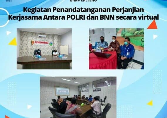 Kegiatan Penandatanganan Perjanjian Kerjasama antara POLRI Dan BNN Secara Virtual