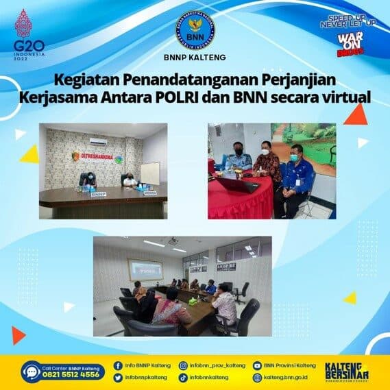 Kegiatan Penandatanganan Perjanjian Kerjasama antara POLRI dan BNN Secara Virtual Kegiatan Penandatanganan Perjanjian Kerjasama antara POLRI Dan BNN Secara Virtual