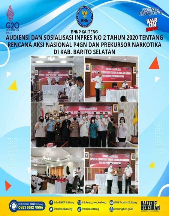 Audiensi dan Sosialisasi Inpres Nomor 2 Tahun 2020 Tentang Rencana Aksi Nasional P4GN dan Prekursor Narkotika Di Pemerintah Kabupaten Barito Selatan Audiensi dan Sosialisasi Inpres Nomor 2 Tahun 2020 Tentang Rencana Aksi Nasional P4GN dan Prekursor Narkotika Di Pemerintah Kabupaten Barito Selatan