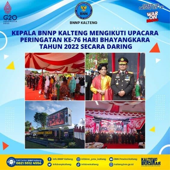 Kegiatan Kepala BNNP Kalteng Menghadiri Upacara Peringatan Ke-76 Hari Bhayangkara Tahun 2022 Secara Daring Kegiatan Kepala Bnnp Kalteng Menghadiri Upacara Peringatan Ke-76 Hari Bhayangkara Tahun 2022 Secara Daring