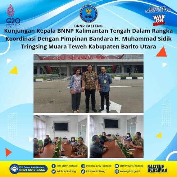 Kegiatan Kunjungan Koordinasi Kepala BNNP Kalteng dengan Pimpinan Bandara H. Muhammad Sidik Tringsing Muara Teweh Kegiatan Kunjungan Koordinasi Kepala BNNP Kalteng dengan Pimpinan Bandara H. Muhammad Sidik Tringsing Muara Teweh